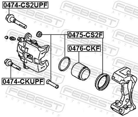 Guide d'étrier de frein FEBEST 0474-CS2UPF