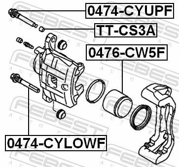 Guide d'étrier de frein FEBEST 0474-CYUPF