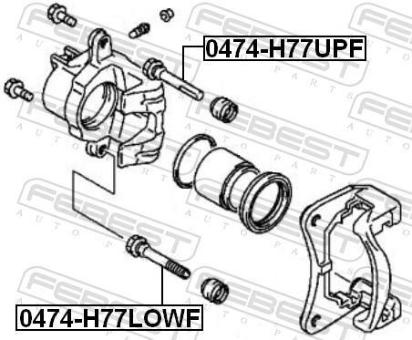 Guide d'étrier de frein FEBEST 0474-H77UPF
