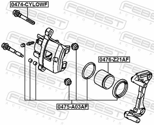 Kit de réparation d'étrier de frein FEBEST ref. 0475-A03AF
