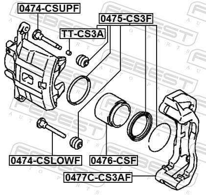Kit de réparation d'étrier de frein FEBEST ref. 0475-CS3F