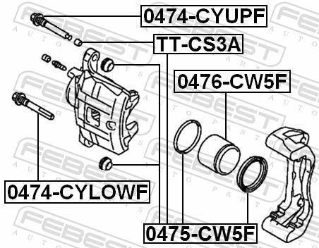 Kit de réparation d'étrier de frein FEBEST ref. 0475-CW5F