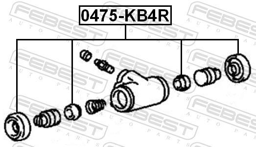 Kit de réparation d'étrier de frein FEBEST ref. 0475-KB4R
