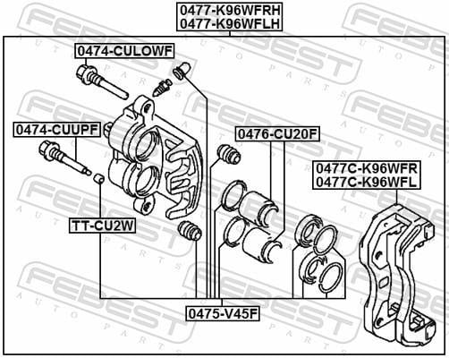 Kit de réparation d'étrier de frein FEBEST ref. 0475-V45F