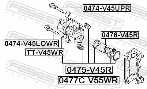 Kit de réparation d'étrier de frein FEBEST ref. 0475-V45R