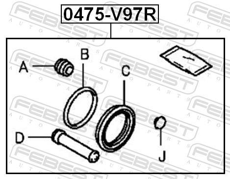 Kit de réparation d'étrier de frein FEBEST ref. 0475-V97R