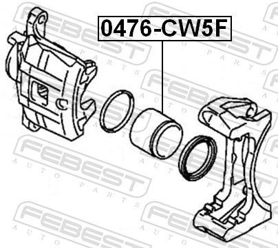 Piston, étrier de frein FEBEST 0476-CW5F