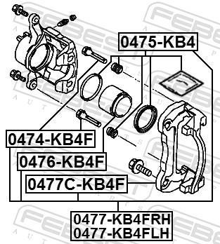 Étrier de frein FEBEST 0477-KB4FLH