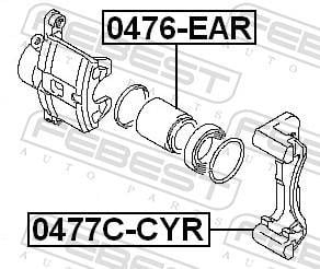 Jeu de supports d'étriers de freins FEBEST ref. 0477C-CYR