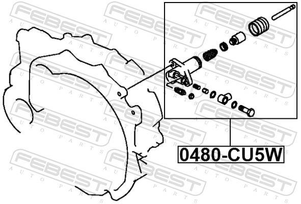 Récepteur d'embrayage (Cylindre récepteur de débrayage) FEBEST ref. 0480-CU5W