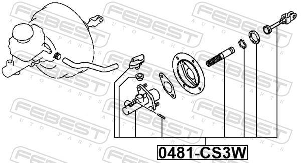 Emetteur d'embrayage (Cylindre émetteur de débrayage) FEBEST 0481-CS3W