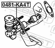 Emetteur d'embrayage (Cylindre émetteur de débrayage) FEBEST ref. 0481-KA4T