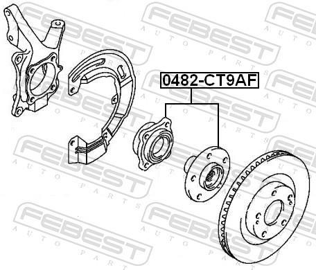 Moyeu de roue (Roulement de roue) FEBEST ref. 0482-CT9AF