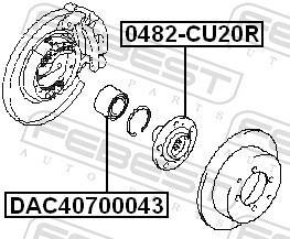 Cubo de rueda FEBEST 0482-CU20R