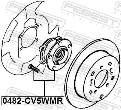 Moyeu de roue (Roulement de roue) FEBEST 0482-CV5WMR