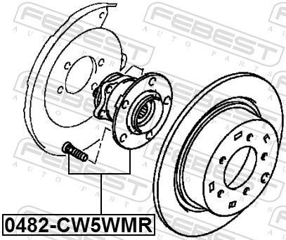 Moyeu de roue (Roulement de roue) FEBEST 0482-CW5WMR