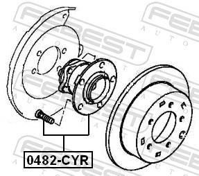 Moyeu de roue (Roulement de roue) FEBEST 0482-CYR