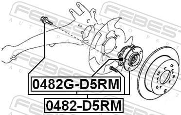 Moyeu de roue (Roulement de roue) FEBEST ref. 0482-D5RM