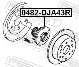 Moyeu de roue (Roulement de roue) FEBEST ref. 0482-DJA43R