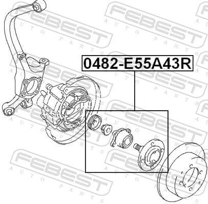 Moyeu de roue (Roulement de roue) FEBEST ref. 0482-E55A43R