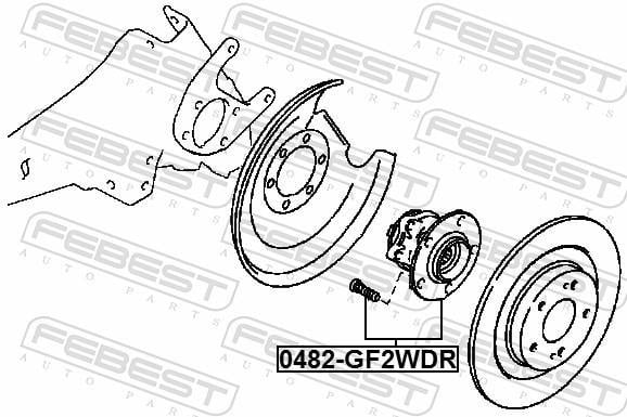 Moyeu de roue (Roulement de roue) FEBEST ref. 0482-GF2WDR
