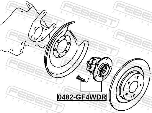 Moyeu de roue (Roulement de roue) FEBEST ref. 0482-GF4WDR