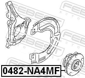 Moyeu de roue (Roulement de roue) FEBEST 0482-NA4MF