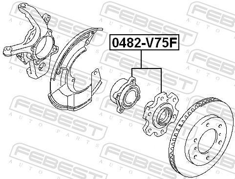 Moyeu de roue (Roulement de roue) FEBEST ref. 0482-V75F