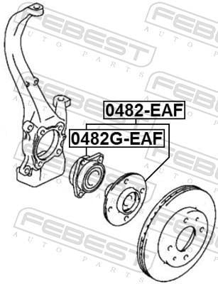 Moyeu de roue (Roulement de roue) FEBEST ref. 0482G-EAF