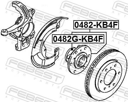 Moyeu de roue (Roulement de roue) FEBEST ref. 0482G-KB4F