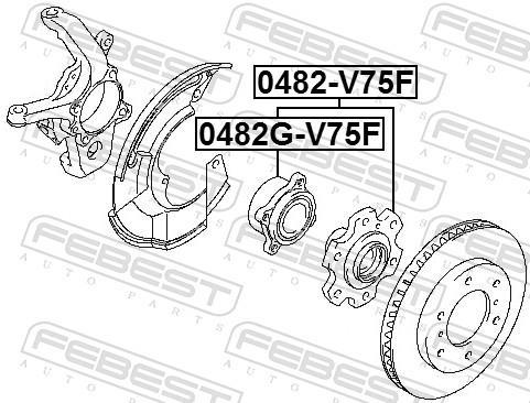 Moyeu de roue (Roulement de roue) FEBEST 0482G-V75F