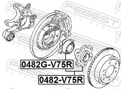 Moyeu de roue (Roulement de roue) FEBEST 0482G-V75R
