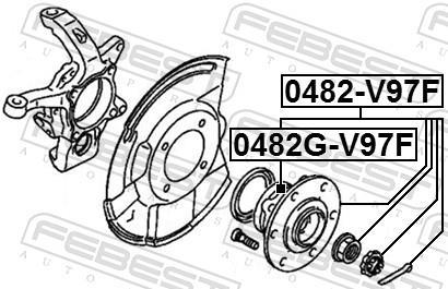 Moyeu de roue (Roulement de roue) FEBEST ref. 0482G-V97F