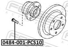 Boulon de roue FEBEST ref. 0484-001-PCS10