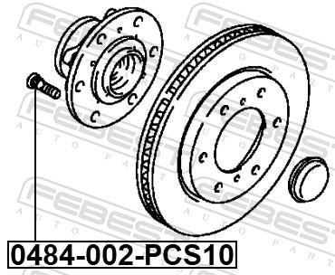 Pernos de fixação de roda FEBEST ref. 0484-002-PCS10