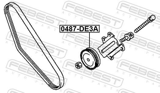 Polea tensora, correa auxiliar servicios FEBEST ref. 0487-DE3A