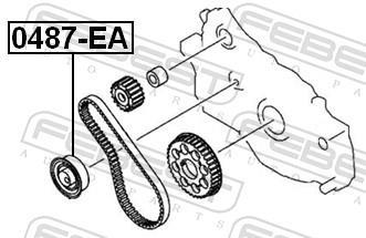 Rolo tensor da correia trapezoidal estriada FEBEST ref. 0487-EA