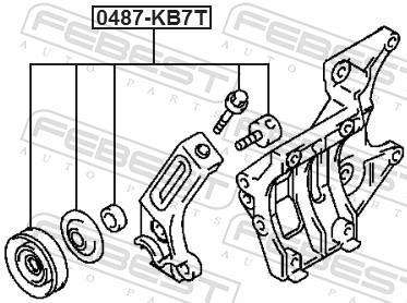Rolo tensor da correia trapezoidal estriada FEBEST ref. 0487-KB7T