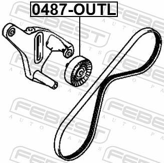 Galet tendeur de courroie d'accessoire FEBEST 0487-OUTL