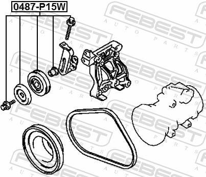 Galet tendeur de courroie d'accessoire FEBEST 0487-P15W