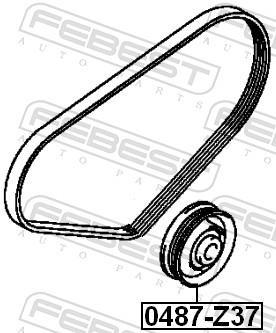 Rolo tensor da correia trapezoidal estriada FEBEST ref. 0487-Z37