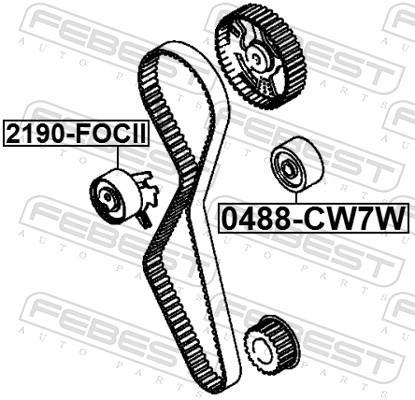 Galet enrouleur de courroie de distribution FEBEST ref. 0488-CW7W