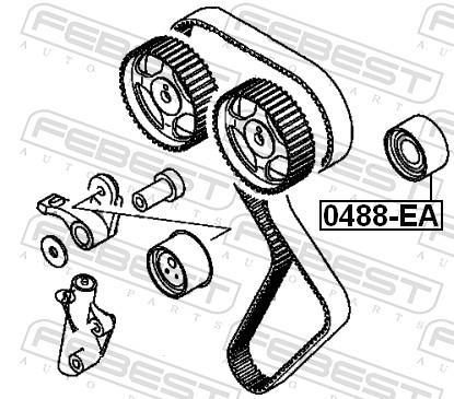 Galet enrouleur de courroie de distribution FEBEST ref. 0488-EA