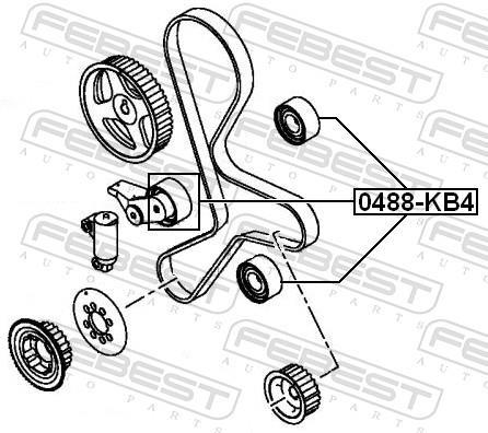 Galet enrouleur de courroie de distribution FEBEST ref. 0488-KB4