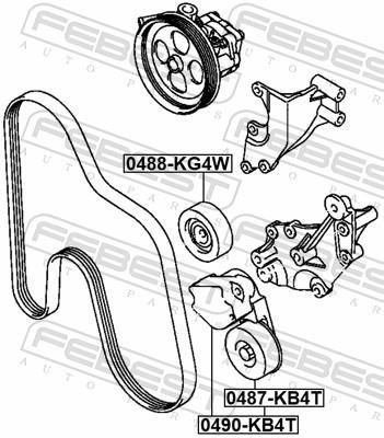 Galet enrouleur de courroie d'accessoire FEBEST 0488-KG4W