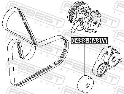 Galet enrouleur de courroie d'accessoire FEBEST ref. 0488-NA8W
