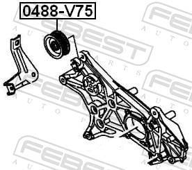 Galet enrouleur de courroie d'accessoire FEBEST ref. 0488-V75