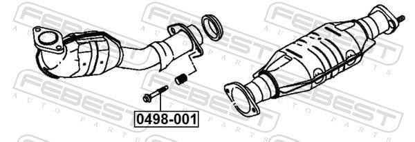 Parafuso, sistema de escape FEBEST ref. 0498-001