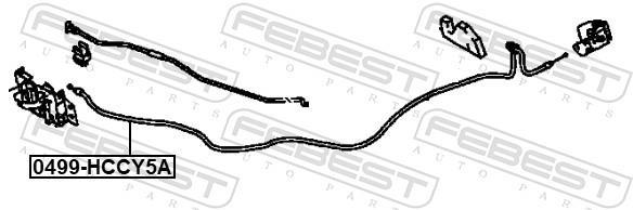 Cable del capó del motor FEBEST ref. 0499-HCCY5A
