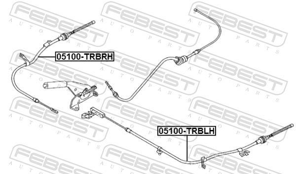 Cable de freno de mano FEBEST ref. 05100-TRBLH